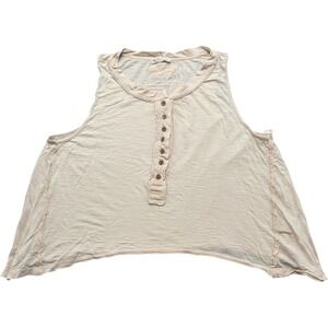 Free People Cream Colour Button-Front Tank